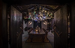 The Fife Arms Braemar The Fire Room with Subodh Gupta chandelier photo credit Sim Canetty Clarke